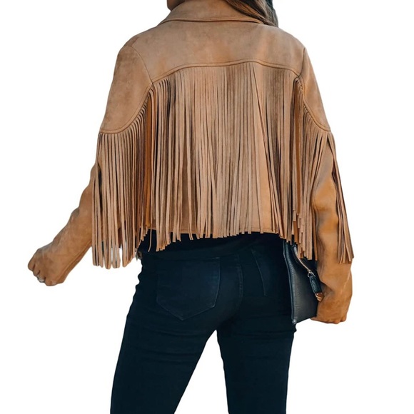 🎉HP🎉Vintage Leather Tassel Jacket - Picture 8 of 10